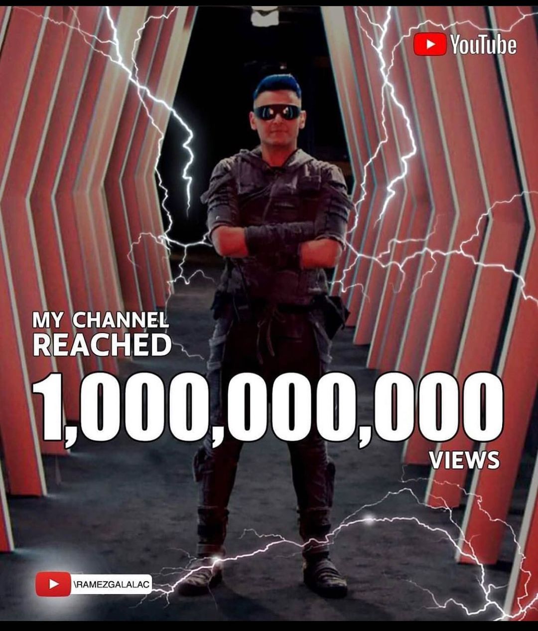 الفنان #رامز_جلال يحصل على مليار مشاهدة على قناته الرسمية في يوتيوب .